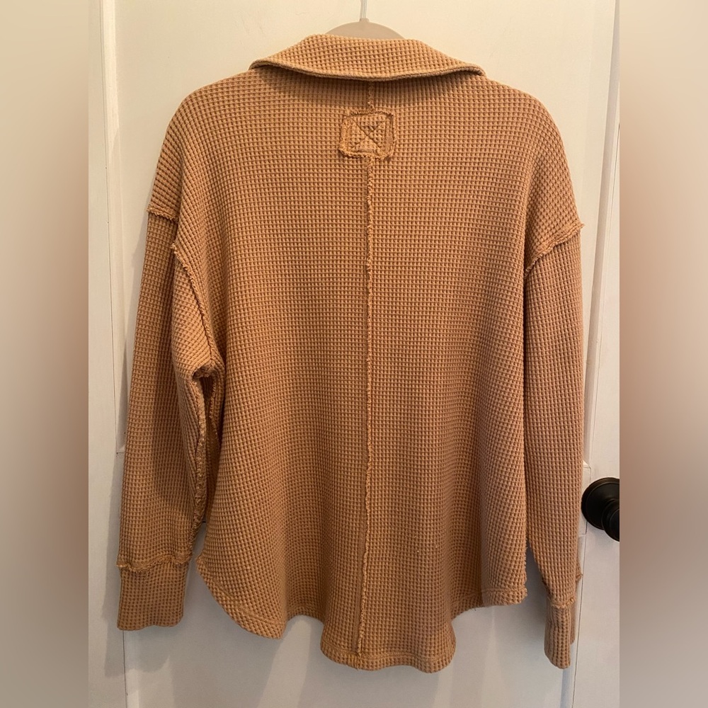 Aerie Camel Waffle Knit Top - Picture 2 of 3